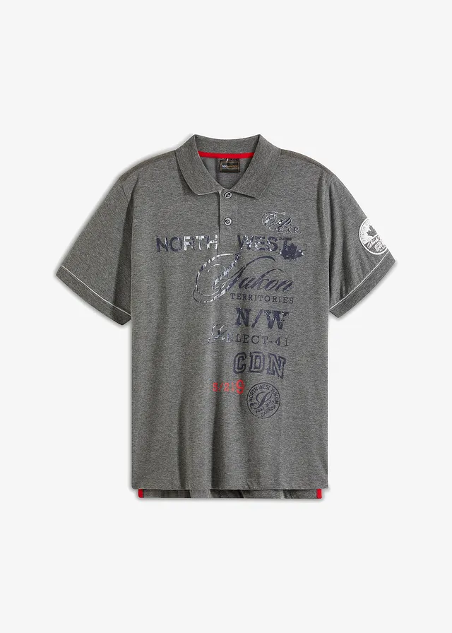 Dzsörzé pólóing, rövid ujjú • szürke melírozott/mintás • bonprix áruház