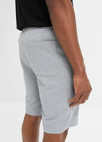 Teplákové bermudy s praktickými vreckami na zips • svetlosivá melírovaná • obchod bonprix