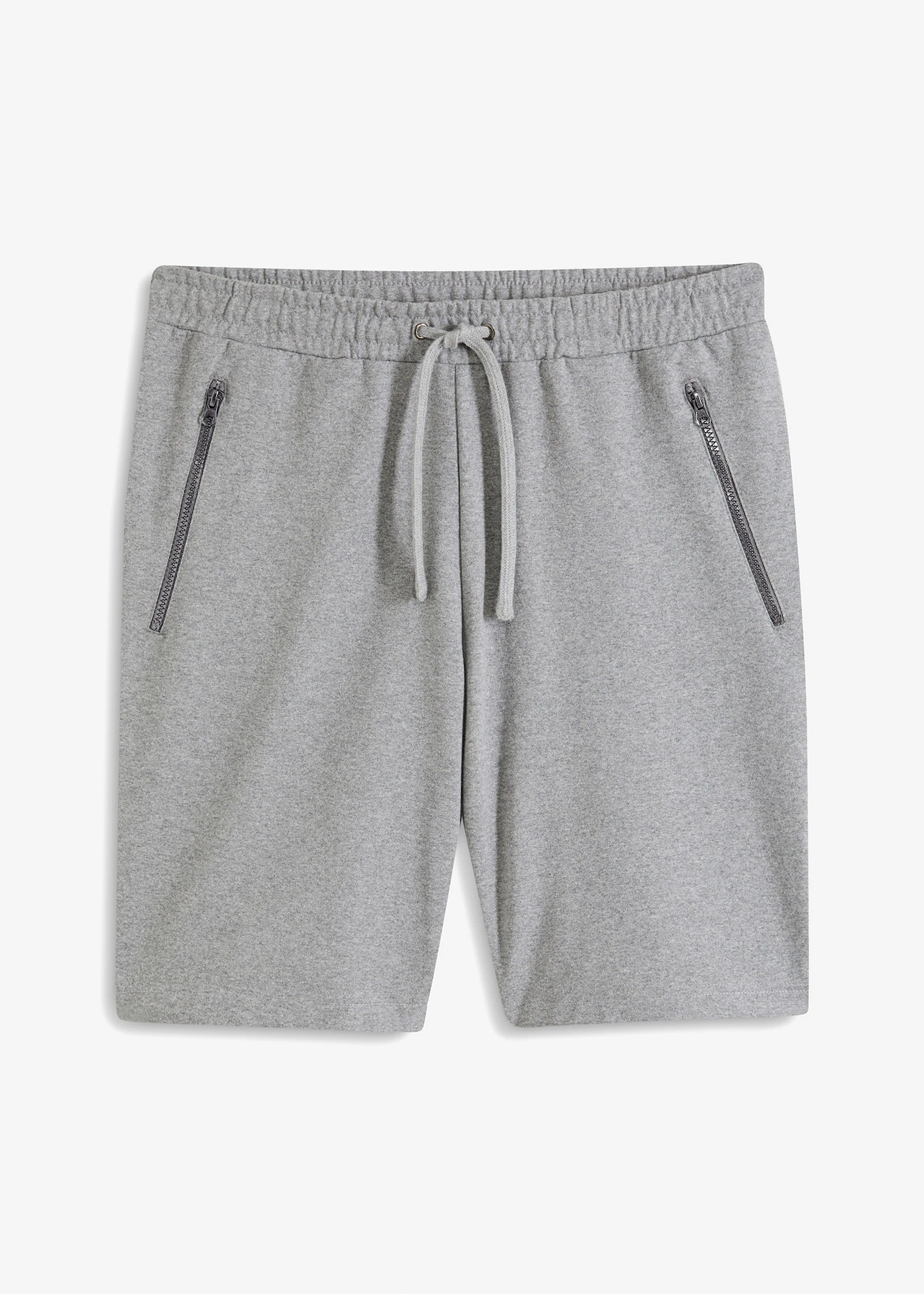 Sweat bermuda met praktische ritszakken • lichtgrijs gemêleerd • bonprix online shop