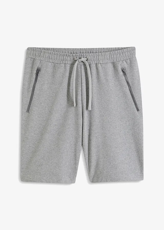 Bermuda sweat avec poches latérales zippées • gris clair chiné • Boutique bonprix