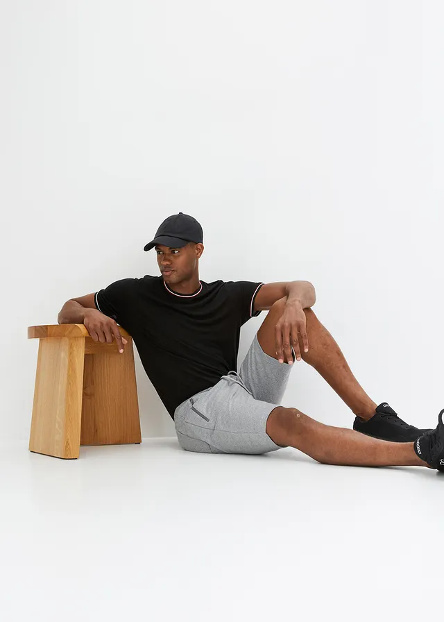 Sweat bermuda met praktische ritszakken • lichtgrijs gemêleerd • product-page.page-title-suffix