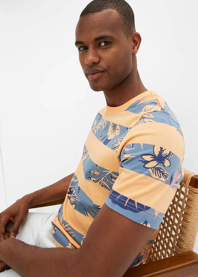 T-shirt • abricot/indigo clair/beige foncé/bleu mat rayé diagonal • product-page.page-title-suffix