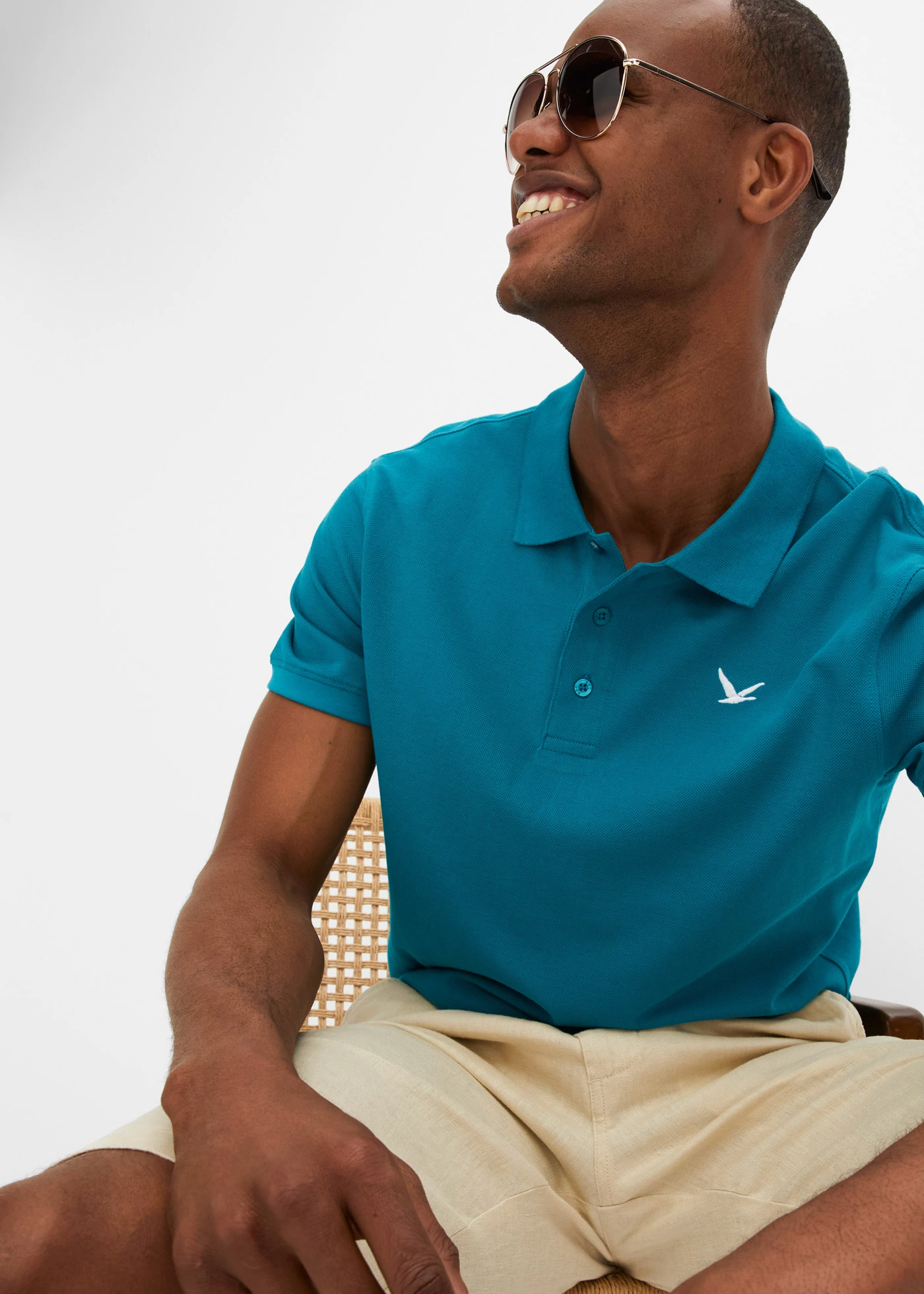 Poloshirt (set van 2), korte mouw • kobaltturkoois+zwart • bonprix online shop