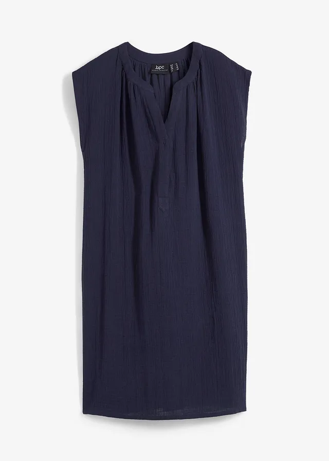 Těhotenské a kojicí šaty 2 v 1, z bavlněného mušelínu • tmavě modrá • bonprix obchod