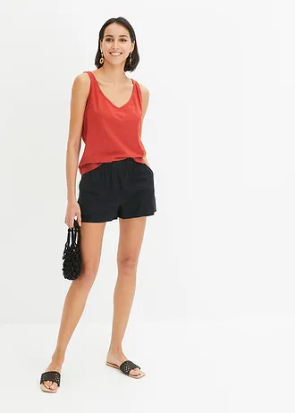 Top z organické bavlny, barva: karmínově červená