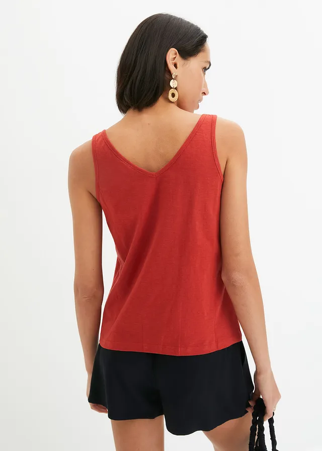 Top 100% coton, Couleur: rouge carmin
