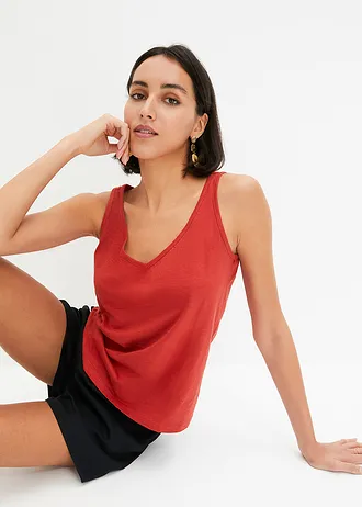 Top z organické bavlny, barva: karmínově červená