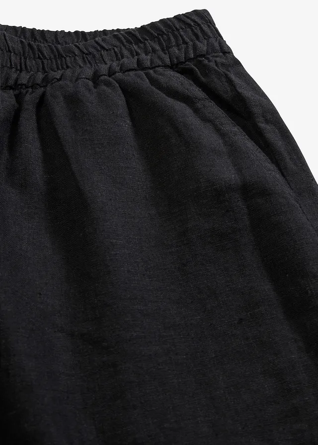 Short en lin mélangé avec taille élastiquée • noir • product-page.page-title-suffix