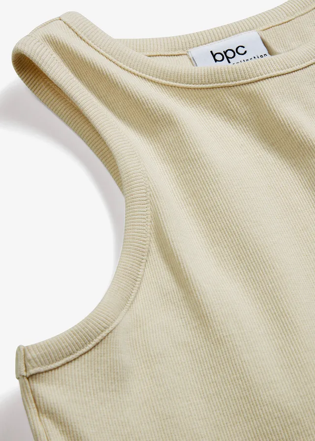Korte, geribde jurk met biologisch katoen • naturel • product-page.page-title-suffix