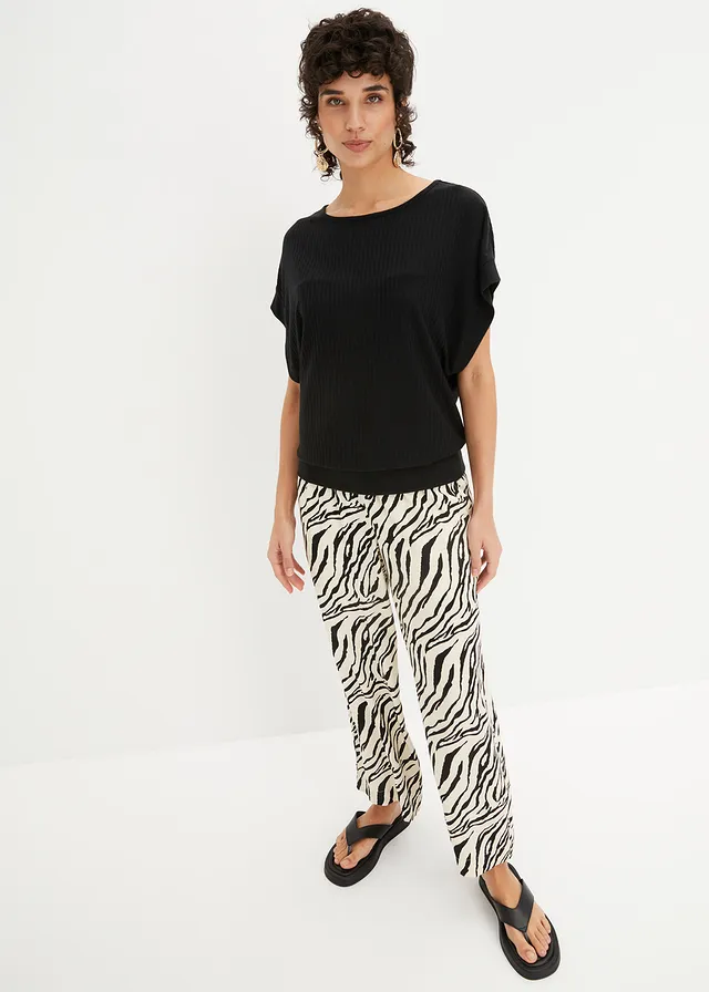 T-shirt avec manches chauve-souris et côtes • noir • product-page.page-title-suffix