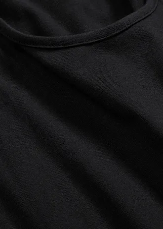 Krátké žerzejové šaty do linie A, bez rukávů • černá • bonprix obchod