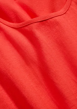 Krátké žerzejové šaty do linie A, bez rukávů • svítivá červená • bonprix obchod