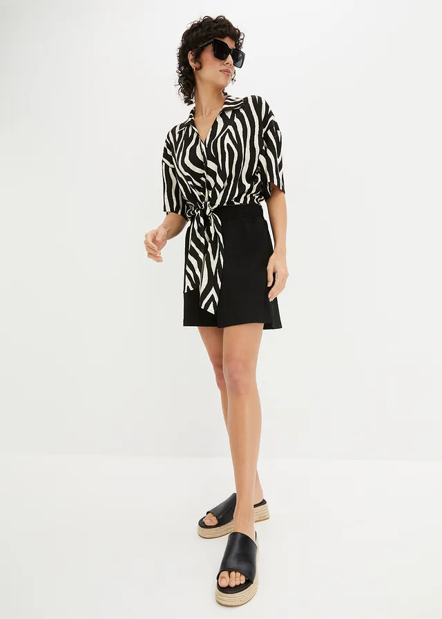 Short en jersey texturé à taille haute élastiquée • noir • product-page.page-title-suffix
