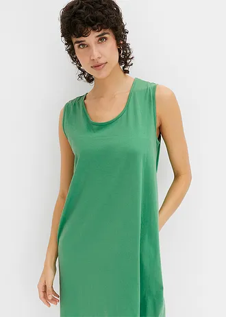 Krátké žerzejové šaty do linie A, bez rukávů • jadeově zelená • bonprix obchod