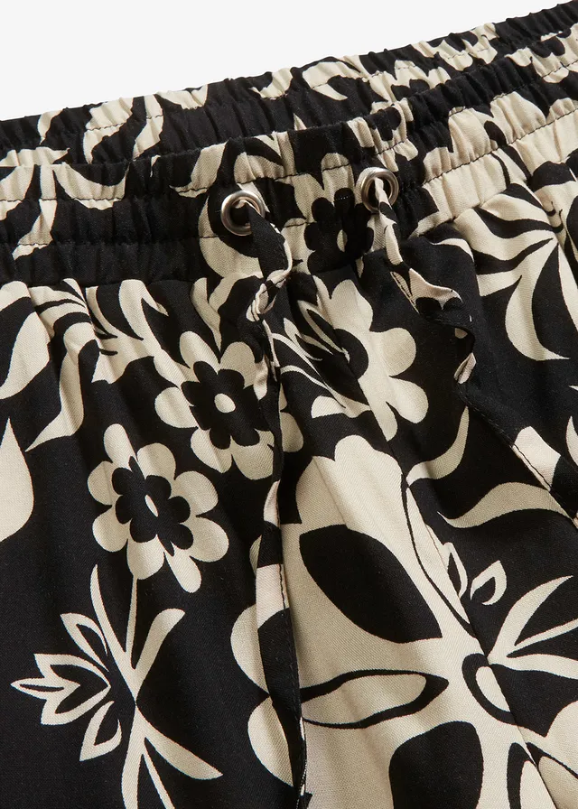 Marlene Dietrich broek van soepele viscose • zwart-kiezelgrijs • product-page.page-title-suffix