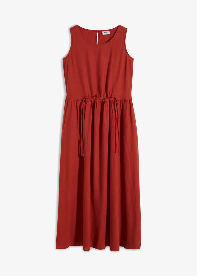 Robe longue en léger mélange de lin et viscose