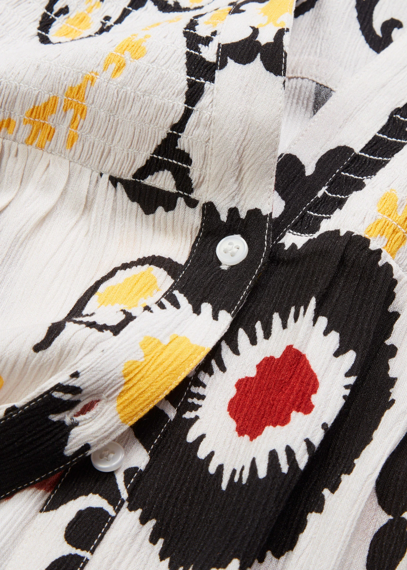 Crinkle blouse met smokwerk • wolwit • bonprix online shop