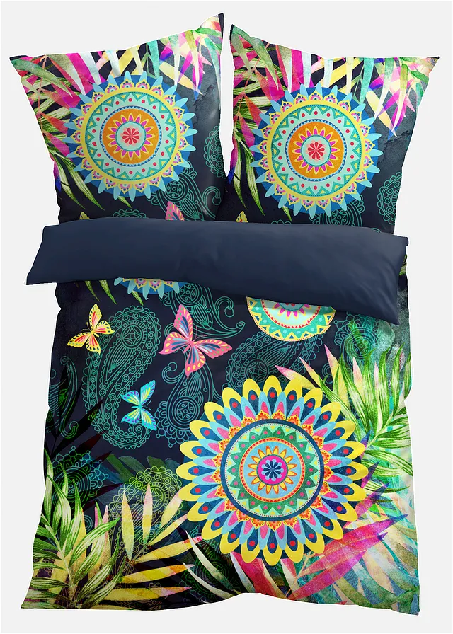 Omkeerbaar dekbedovertrek van linon • meerkleurig • bonprix online shop