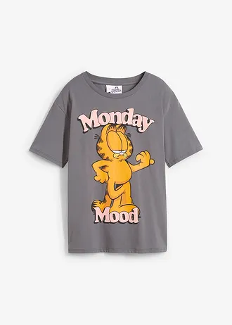 Tricou Garfield din bumbac 100%, culoare: gri închis