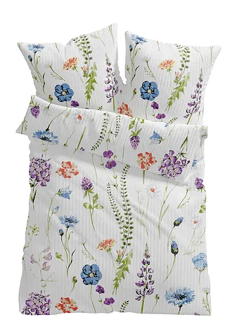 Parure de lit en seersucker • blanc/multicolore • Boutique bonprix