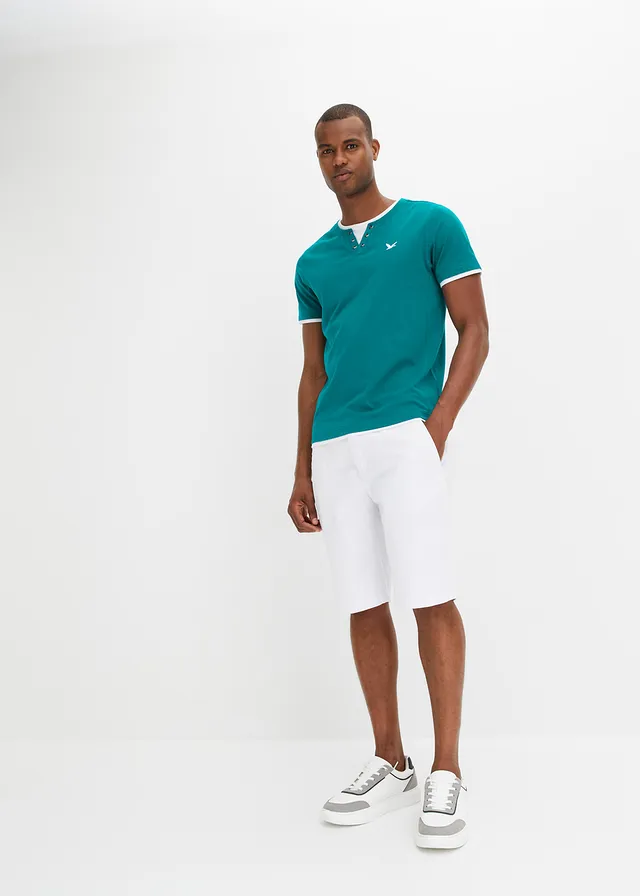 Lot de 2 T-shirts 2 en 1, Couleur: turquoise cobalt + noir