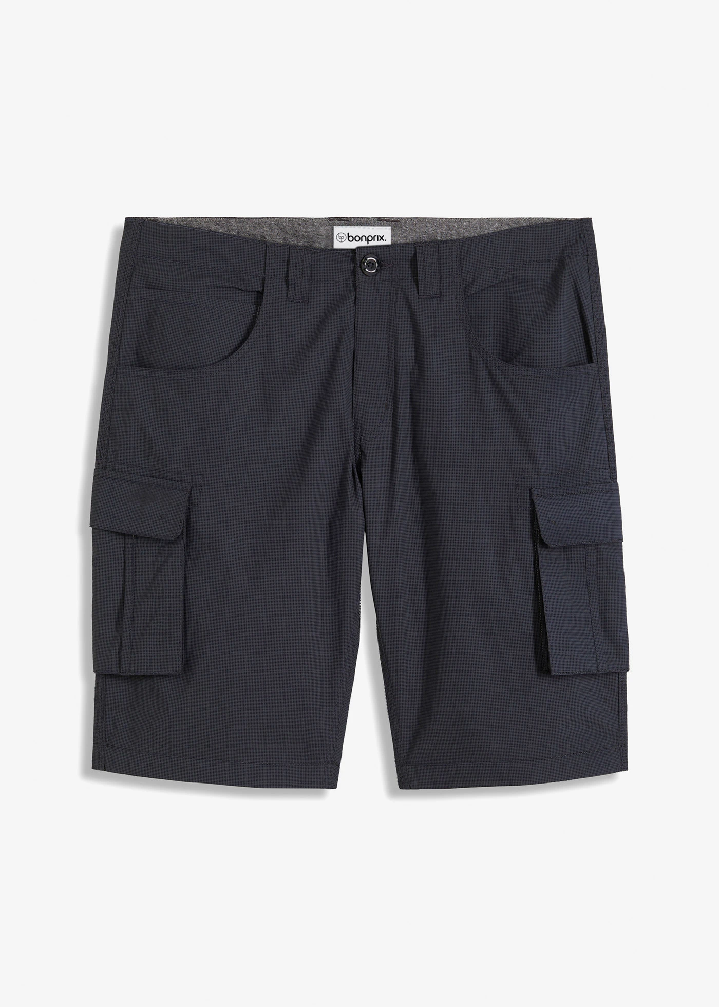 Cargo bermudy z čisté bavlny, Relaxed Fit • černo-kouřově šedá s potiskem • bonprix obchod