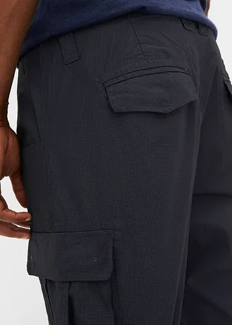 Bermuda cargo loose 100% coton • noir-gris fumé imprimé • Boutique bonprix