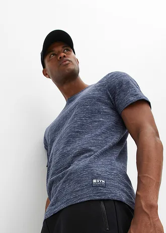 T-shirt (set van 2) • zwart gemêleerd+donkerblauw gemêleerd • bonprix online shop