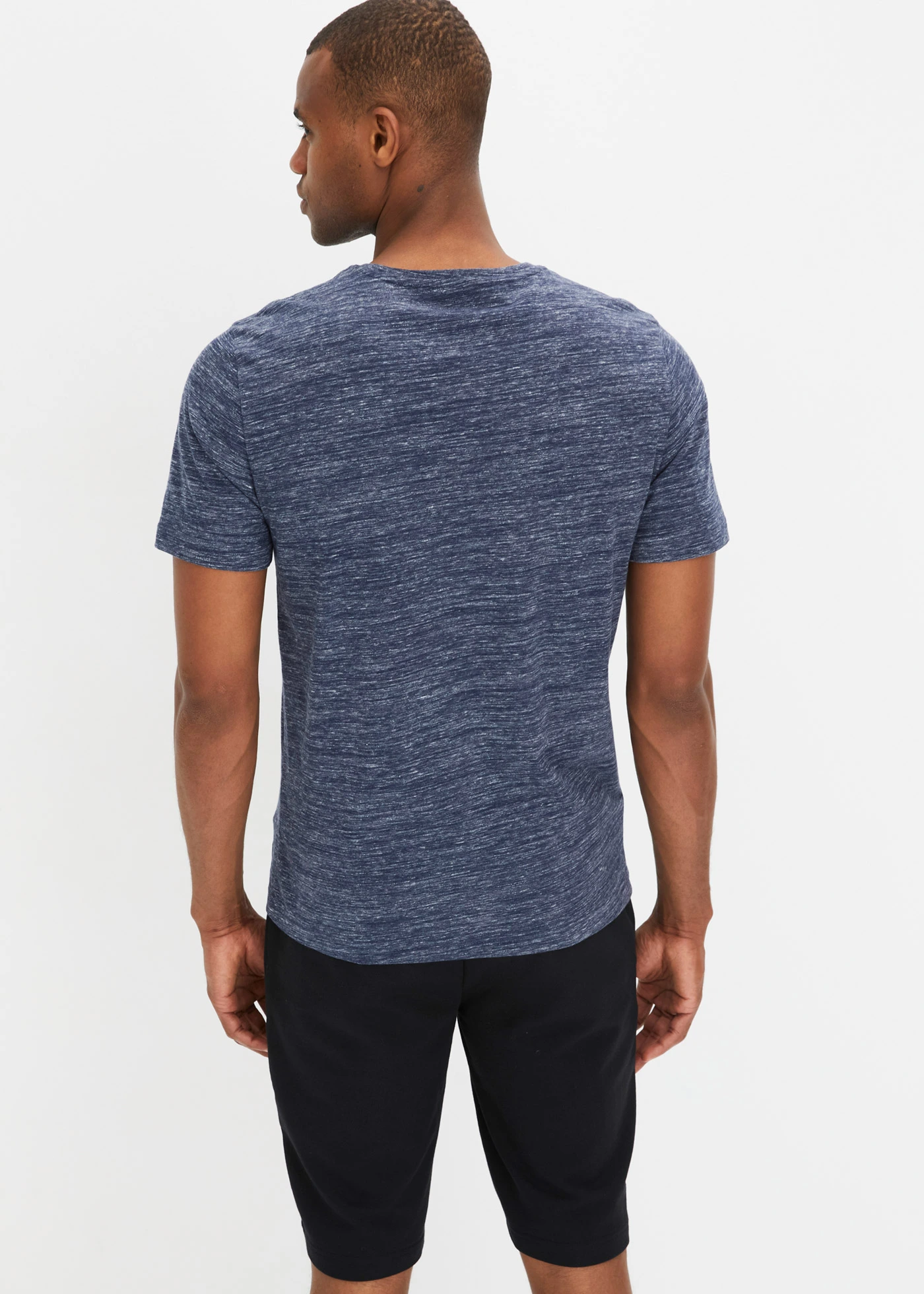 T-shirt (set van 2) • zwart gemêleerd+donkerblauw gemêleerd • bonprix online shop