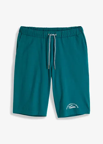 Bermuda en jersey 100% coton • pétrole imprimé • Boutique bonprix