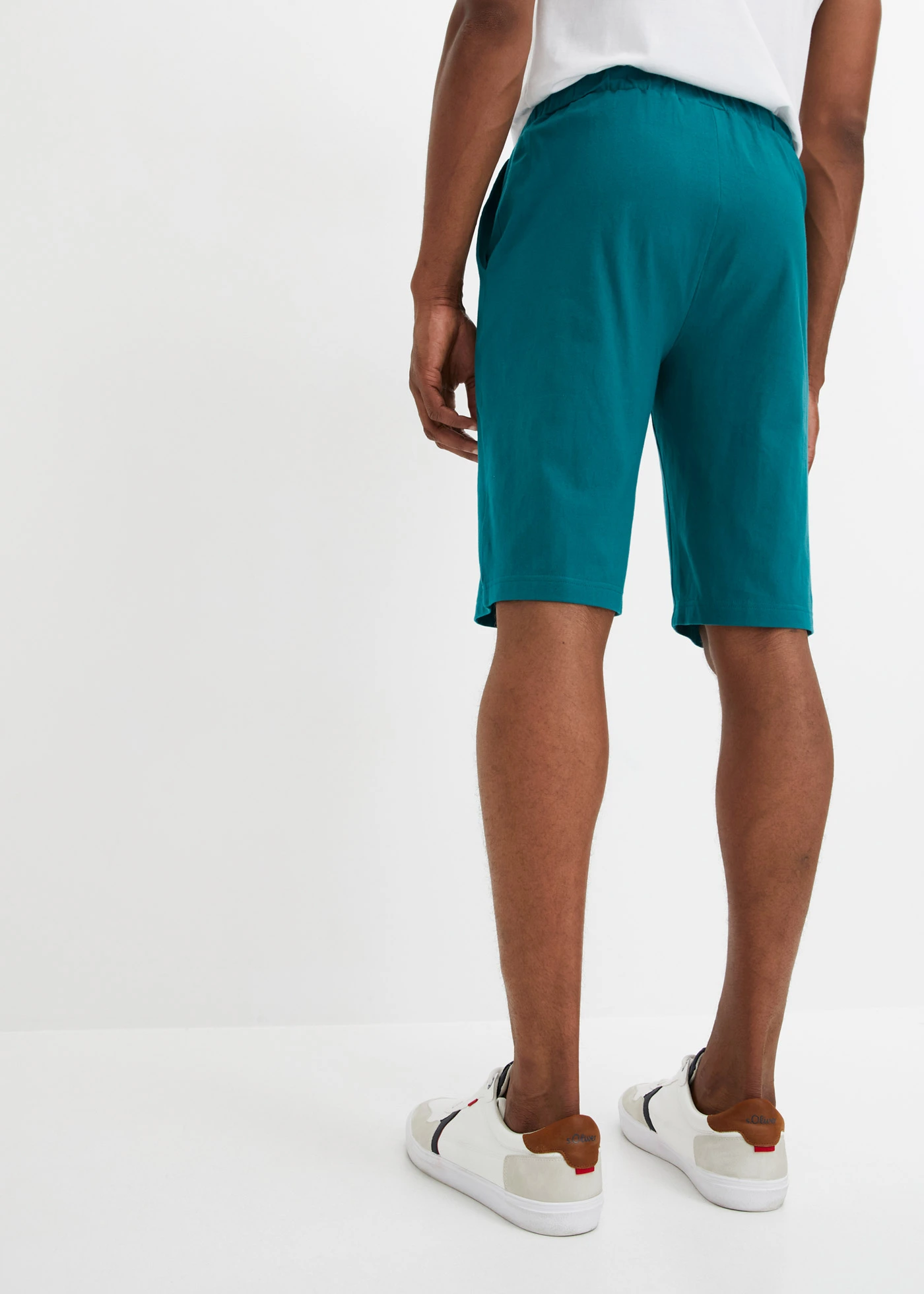 Bermuda en jersey 100% coton • pétrole imprimé • Boutique bonprix