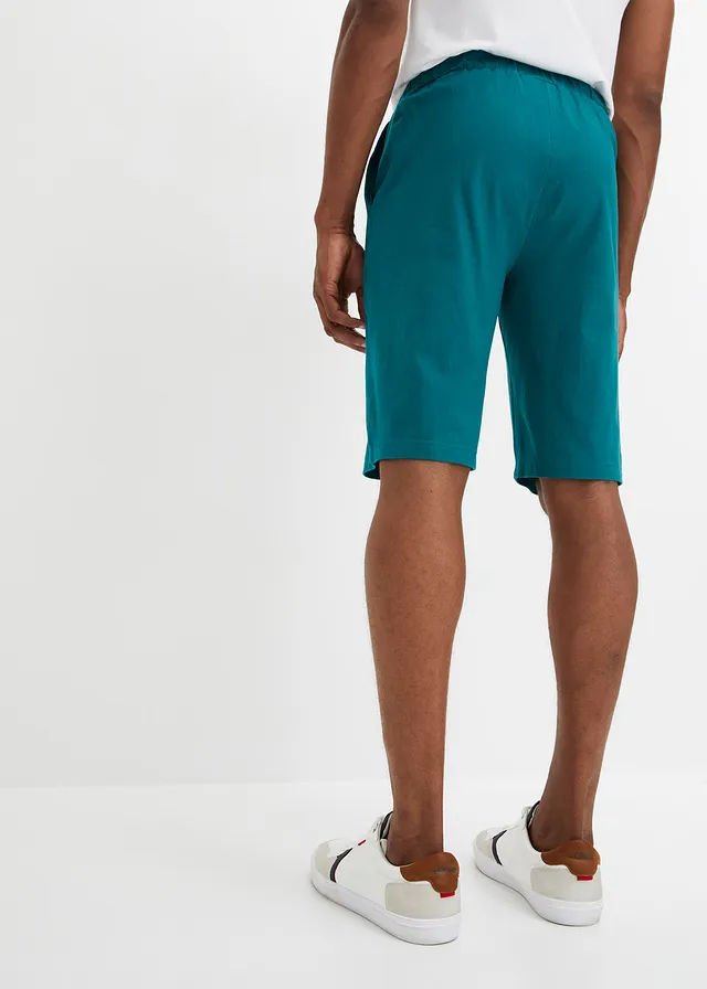 Jersey bermuda van biologisch katoen • petrol met print • product-page.page-title-suffix