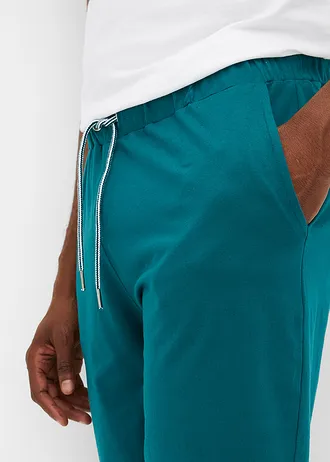 Žerzejové bermudy z čisté organické bavlny • petrolejová s potiskem • bonprix obchod