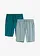 Lot de 2 bermudas en jersey léger, Couleur: pétrole+bleu plomb