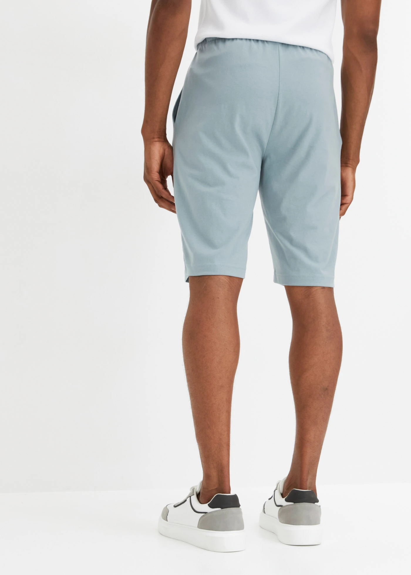 Bermude lejere din tricot (set/2 buc.) • petrol+gri-plumb • magazin bonprix