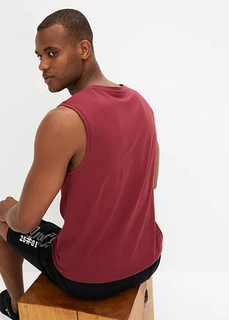 Muscle shirt (set van 2), Kleur: bordeaux+schaduwgroen