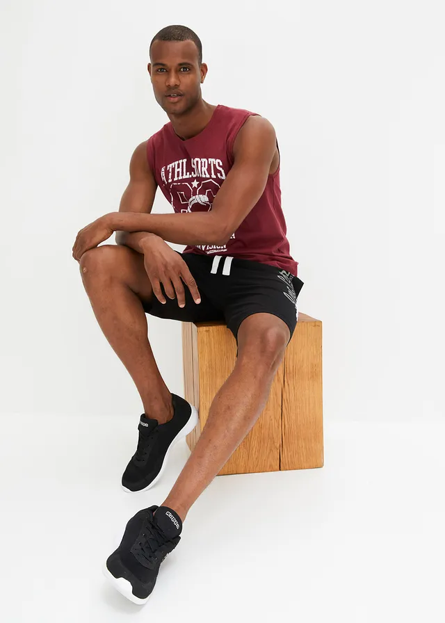 Muscle shirt (set van 2), Kleur: bordeaux+schaduwgroen