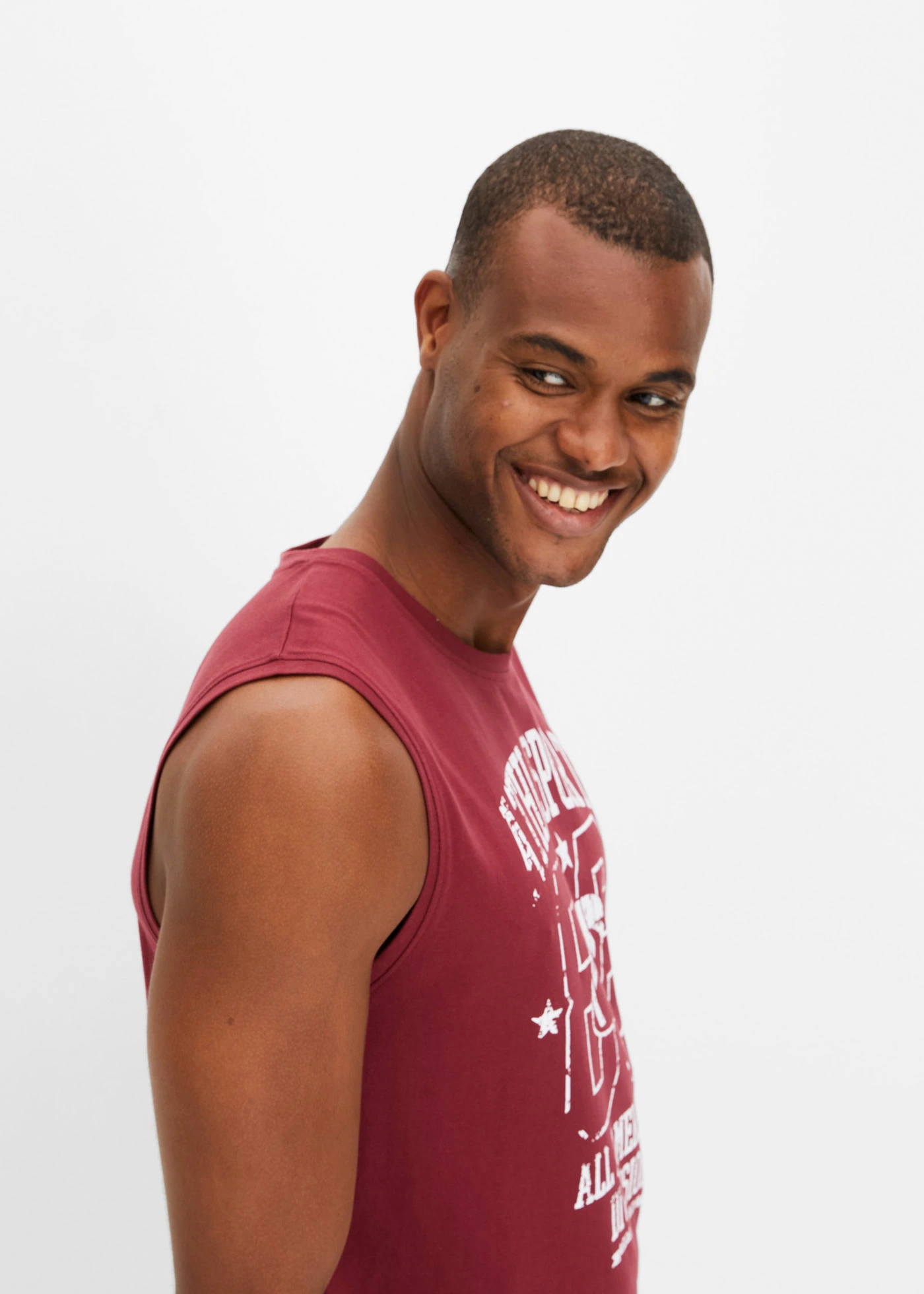 Lot de 2 débardeurs marcel 100% coton • bordeaux + vert feuille imprimé • Boutique bonprix