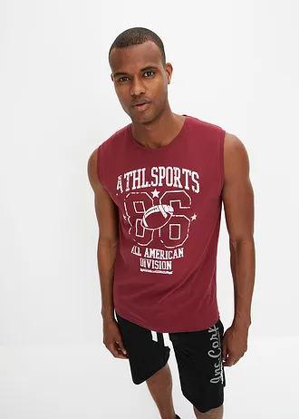 Muscle shirt van puur katoen (set van 2) • bordeaux+schaduwgroen • bonprix online shop