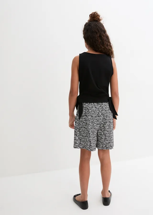 Ensemble fille top et short (ens. 2 pces.) en jersey de coton • noir / blanc • product-page.page-title-suffix