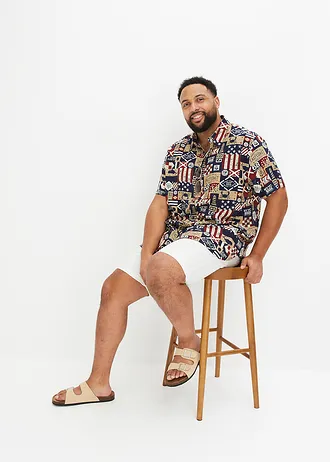 Classic fit stretch bermuda, Kleur: wit