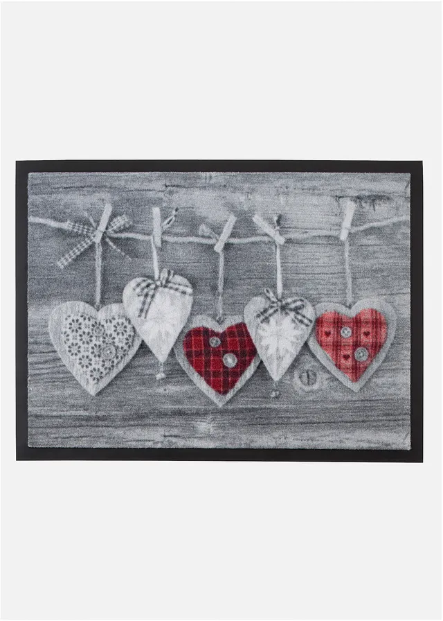 Deurmat met hartjes • grijs • bonprix online shop