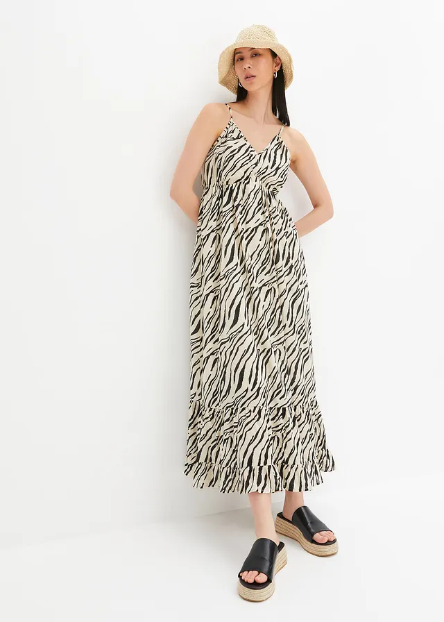 Maxi jurk met luipaardprint • kiezelbeige-zwart zebraprint • product-page.page-title-suffix
