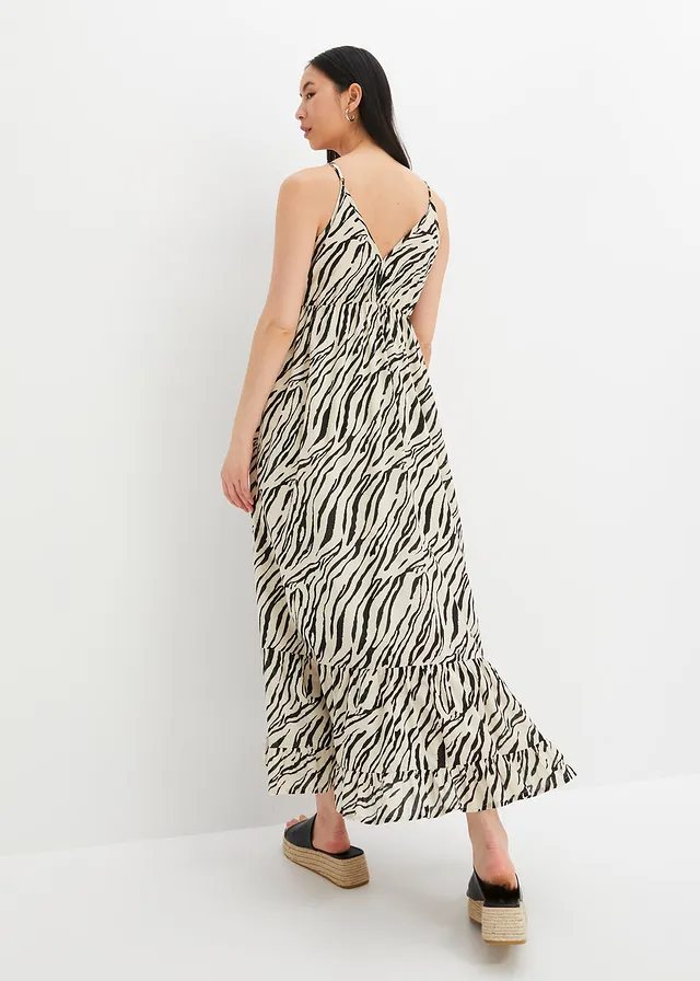 Maxi jurk met luipaardprint • kiezelbeige-zwart zebraprint • product-page.page-title-suffix