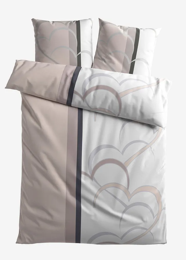 Linon dekbedovertrek • taupe • bonprix online shop