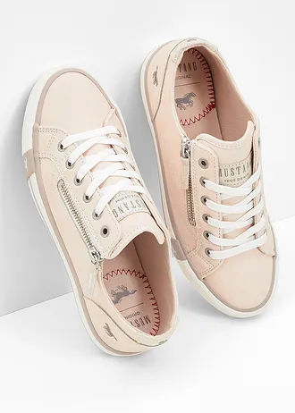 Sneakers Mustang à fermeture zippée, Couleur: rose clair