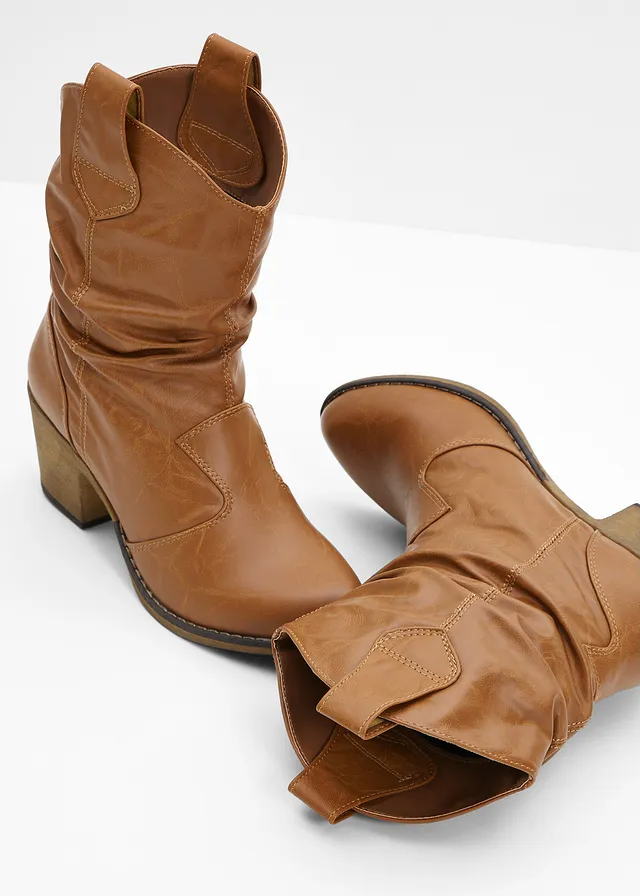 Cowboylaarsjes met plooitjes • cognac • product-page.page-title-suffix