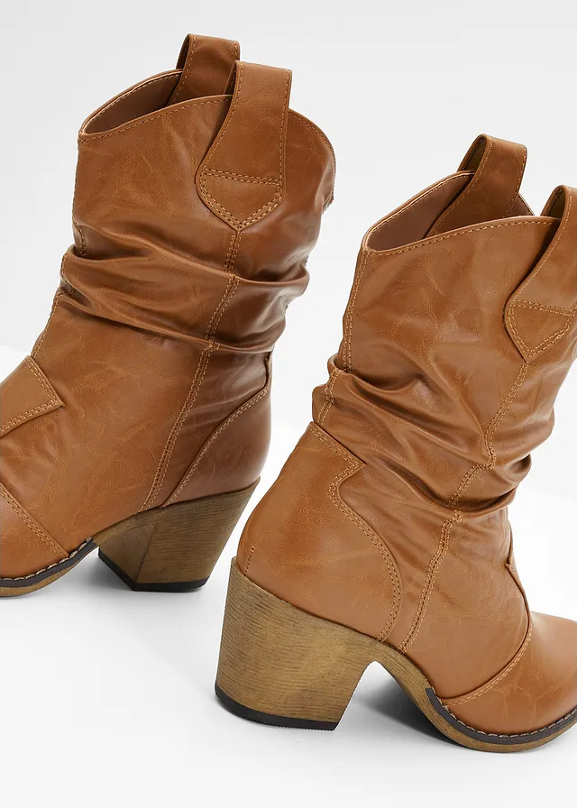 Cowboylaarsjes met plooitjes • cognac • product-page.page-title-suffix