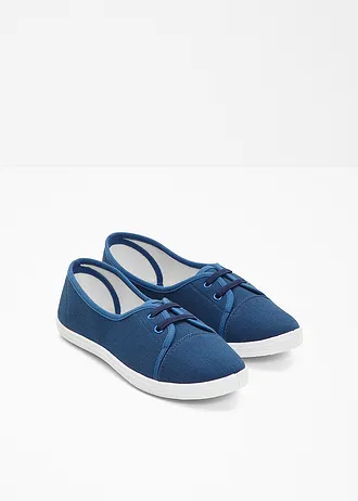 Ballerines à laçage décoratif, Couleur: bleu foncé