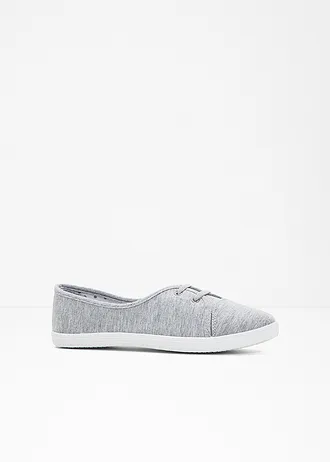 Ballerina's met decoratieve vetersluiting • grijs gemêleerd • bonprix online shop